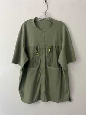 Lululemon Water Resistant Hiking Shirt Fishing Snap Button Lightweight